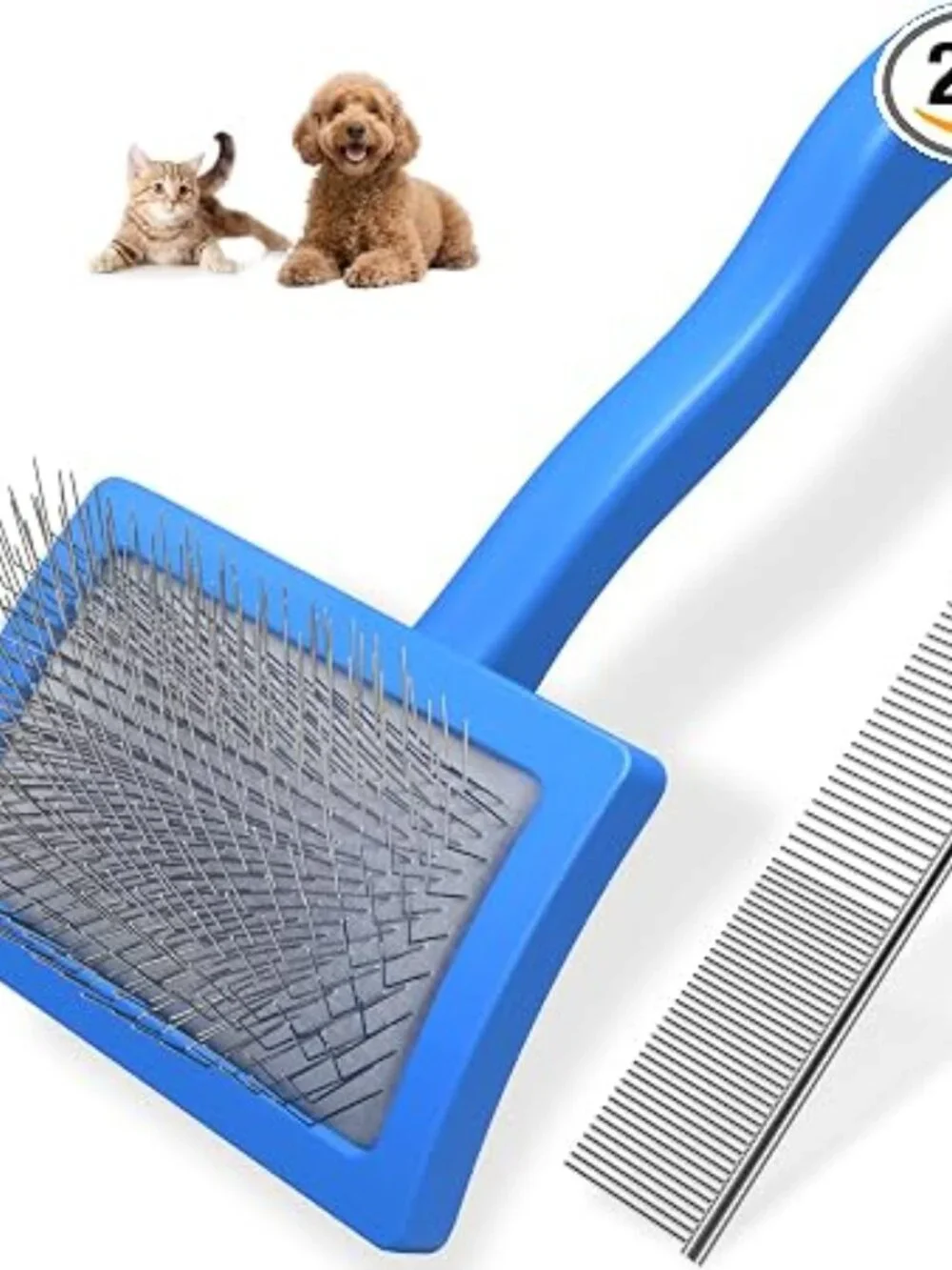 2PCS Slicker Brush for Dogs & Pet Comb,Professional Dog Grooming Brush